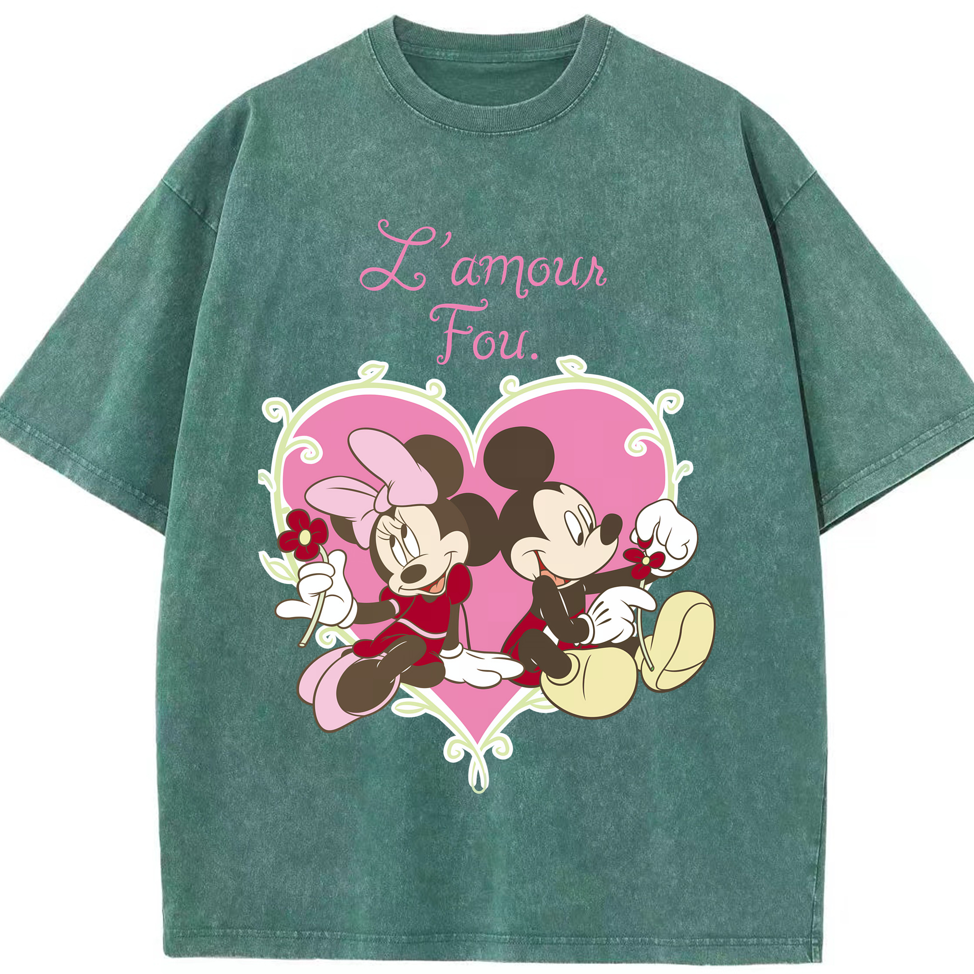 （画像用） ミッキーマウス Mickey Mouse 綿100% ヴィンテージ風 半袖Tシャツ（フロントプリント）